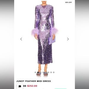 Luxedress sz Small faux trim long sleeve sequince dress